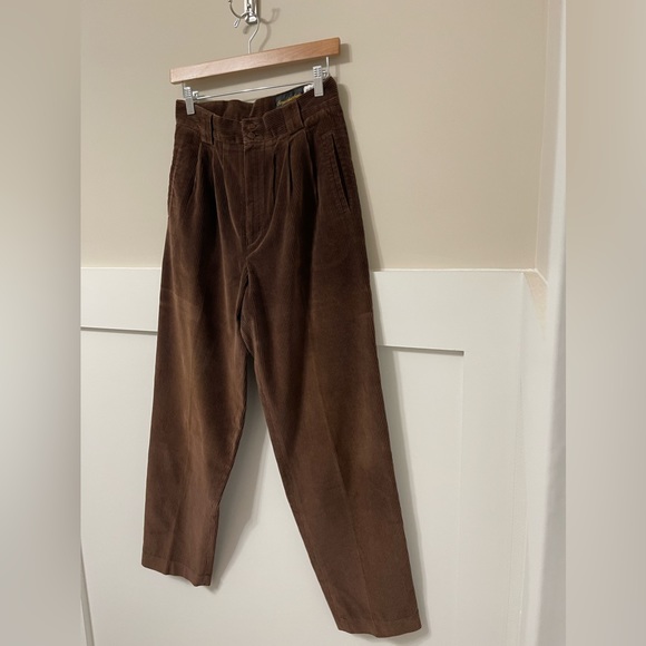 Giorgio Sant’Angelo Brown Corduroy Tapered Style  High-Waist Pants Size 10 - Picture 5 of 10